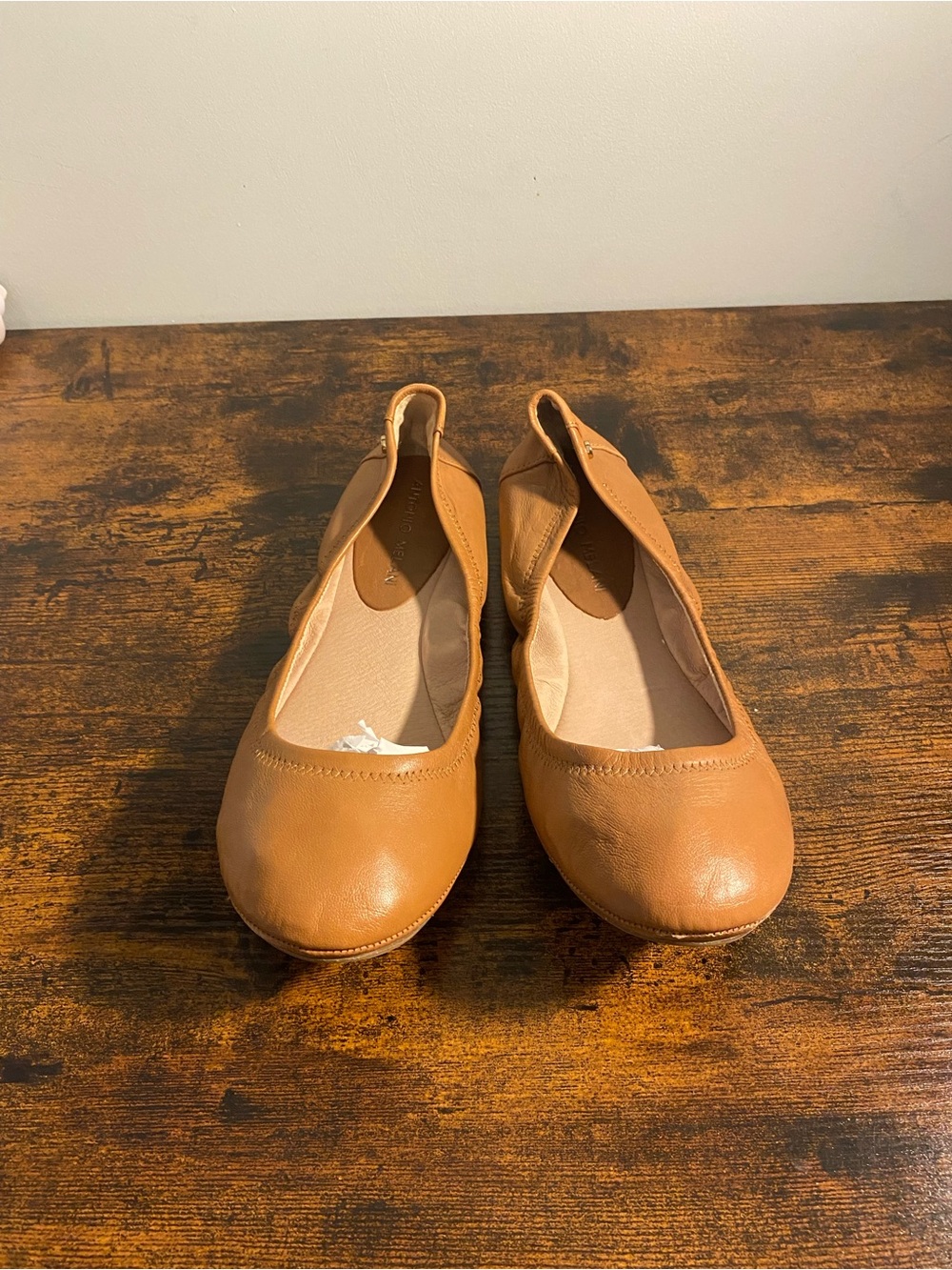 ANTONIO MELANI Brown Leather Ballet Flats